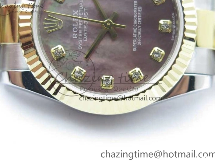 0106 FashionForward Datejust 31mm 278273 SS YG BP Maker Best Edition Gray MOP Diamonds Dial on SS YG Oyster Bracelet 2720